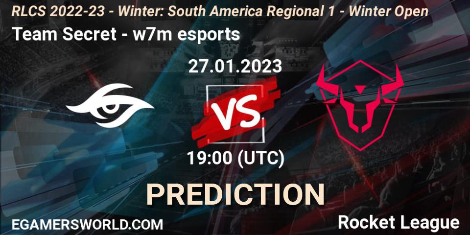 Team Secret vs w7m esports: Match Prediction. 27.01.2023 at 19:00, Rocket League, RLCS 2022-23 - Winter: South America Regional 1 - Winter Open
