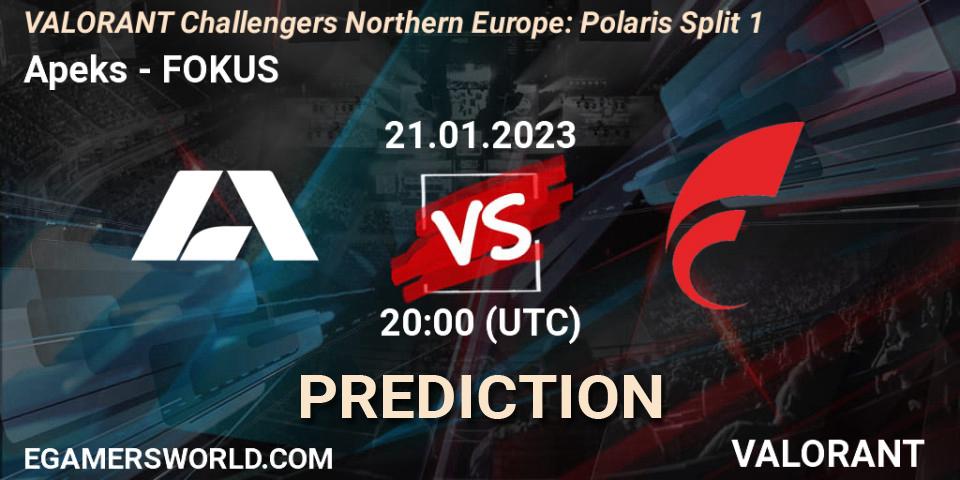 Apeks vs FOKUS: Match Prediction. 21.01.23, VALORANT, VALORANT Challengers 2023 Northern Europe: Polaris Split 1