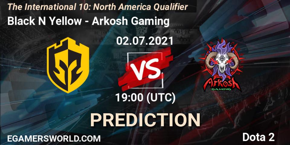 Black N Yellow vs Arkosh Gaming: Match Prediction. 02.07.2021 at 20:00, Dota 2, The International 10: North America Qualifier