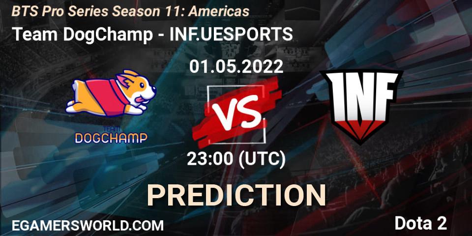 Team DogChamp vs INF.UESPORTS: Match Prediction. 01.05.2022 at 22:53, Dota 2, BTS Pro Series Season 11: Americas