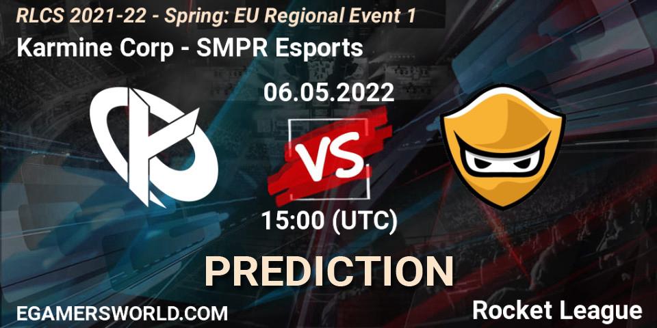 Karmine Corp vs SMPR Esports: Match Prediction. 06.05.22, Rocket League, RLCS 2021-22 - Spring: EU Regional Event 1