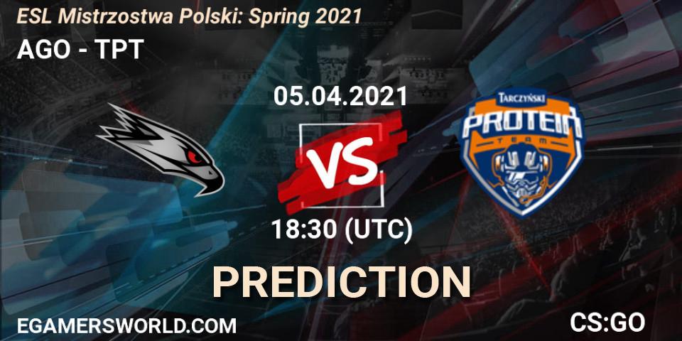 AGO vs TPT: Match Prediction. 05.04.2021 at 16:30, Counter-Strike (CS2), ESL Mistrzostwa Polski: Spring 2021