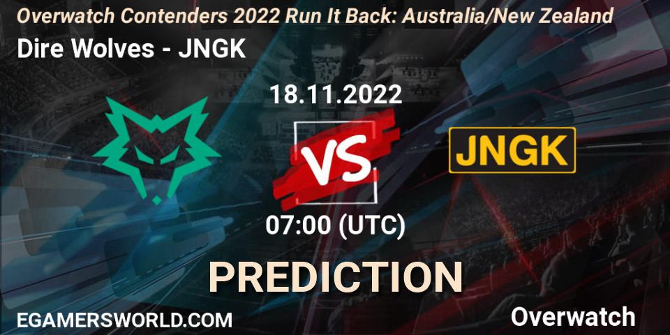 Dire Wolves vs JNGK: Match Prediction. 18.11.2022 at 07:00, Overwatch, Overwatch Contenders 2022 - Australia/New Zealand - November