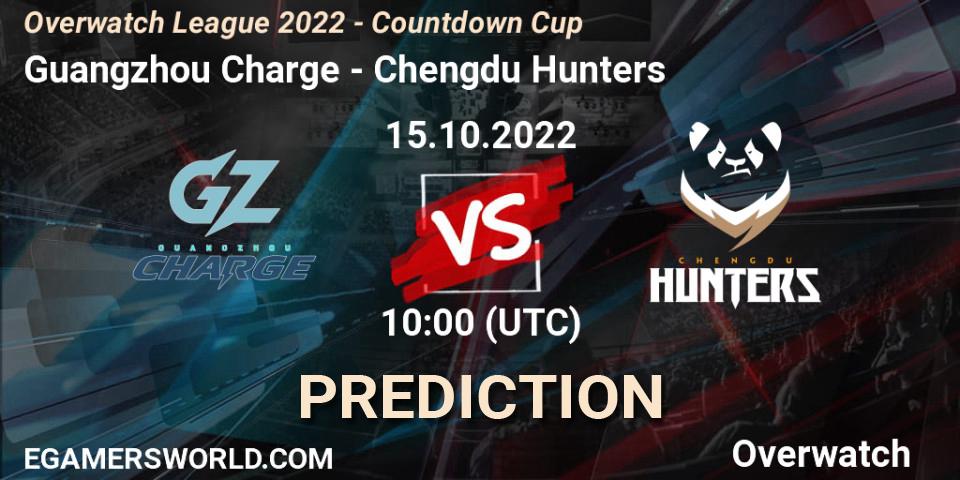 Guangzhou Charge vs Chengdu Hunters: Match Prediction. 15.10.2022 at 10:00, Overwatch, Overwatch League 2022 - Countdown Cup