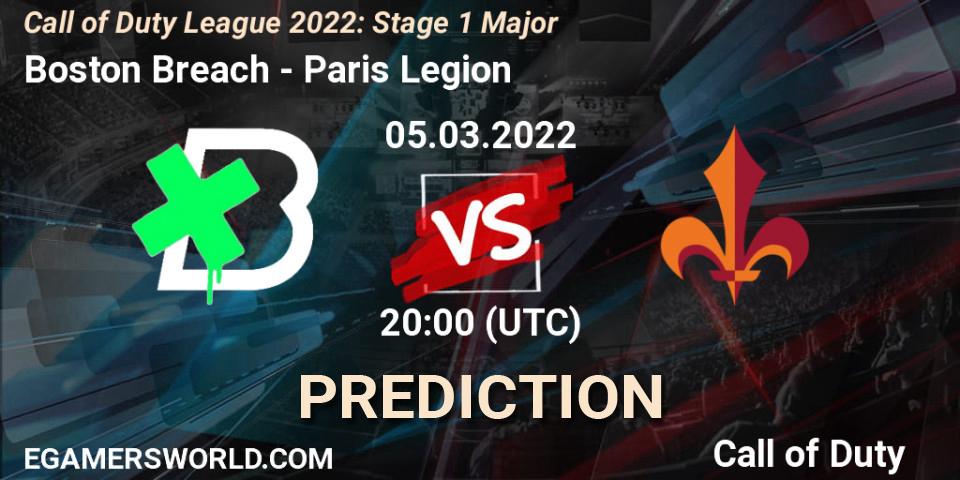 Boston Breach vs Paris Legion: Match Prediction. 05.03.2022 at 20:00, Call of Duty, Call of Duty League 2022: Stage 1 Major
