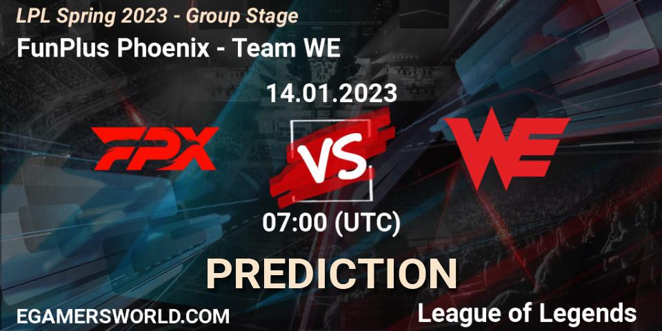 FunPlus Phoenix vs Team WE: Match Prediction. 14.01.2023 at 07:00, LoL, LPL Spring 2023 - Group Stage
