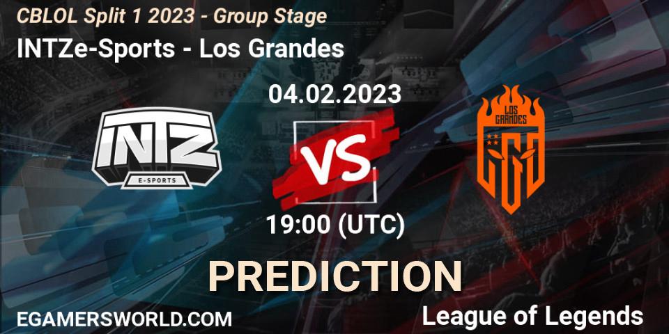 INTZ e-Sports vs Los Grandes: Match Prediction. 04.02.23, LoL, CBLOL Split 1 2023 - Group Stage