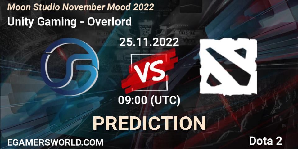Unity Gaming vs Overlord: Match Prediction. 25.11.2022 at 11:30, Dota 2, Moon Studio November Mood 2022