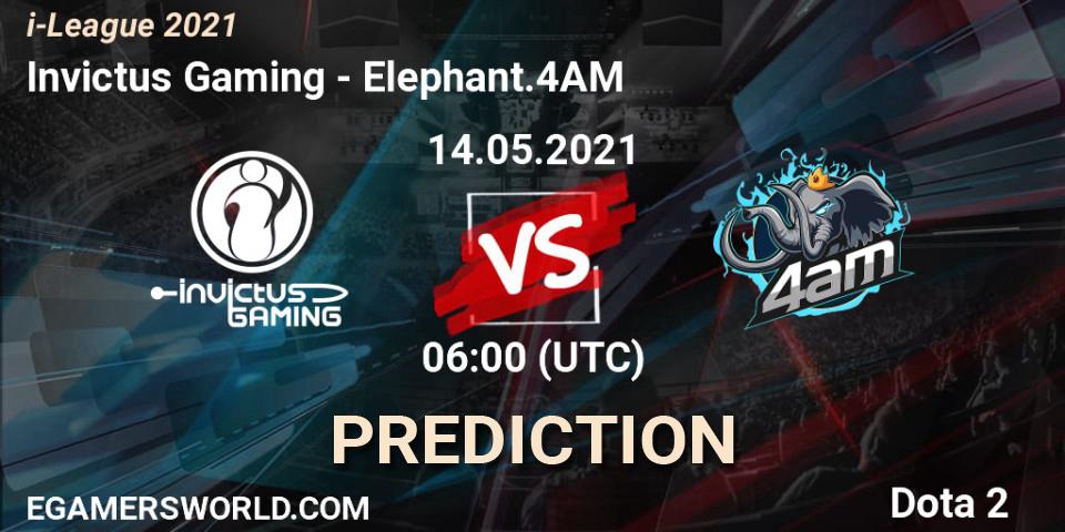 Invictus Gaming vs Elephant.4AM: Match Prediction. 14.05.2021 at 06:07, Dota 2, i-League 2021 Season 1