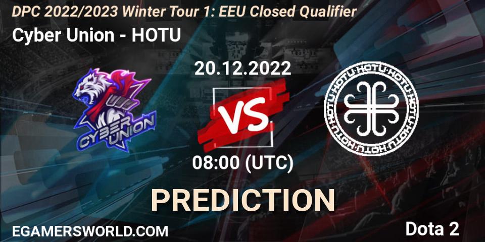 Cyber Union vs HOTU: Match Prediction. 20.12.22, Dota 2, DPC 2022/2023 Winter Tour 1: EEU Closed Qualifier