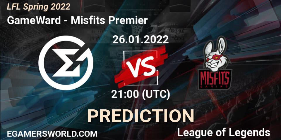 GameWard vs Misfits Premier: Match Prediction. 26.01.2022 at 21:00, LoL, LFL Spring 2022