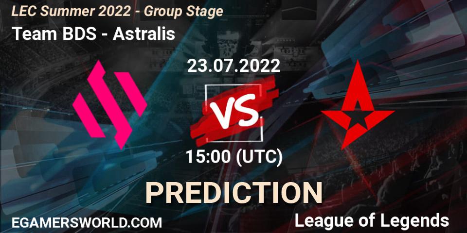 Team BDS vs Astralis: Match Prediction. 23.07.22, LoL, LEC Summer 2022 - Group Stage