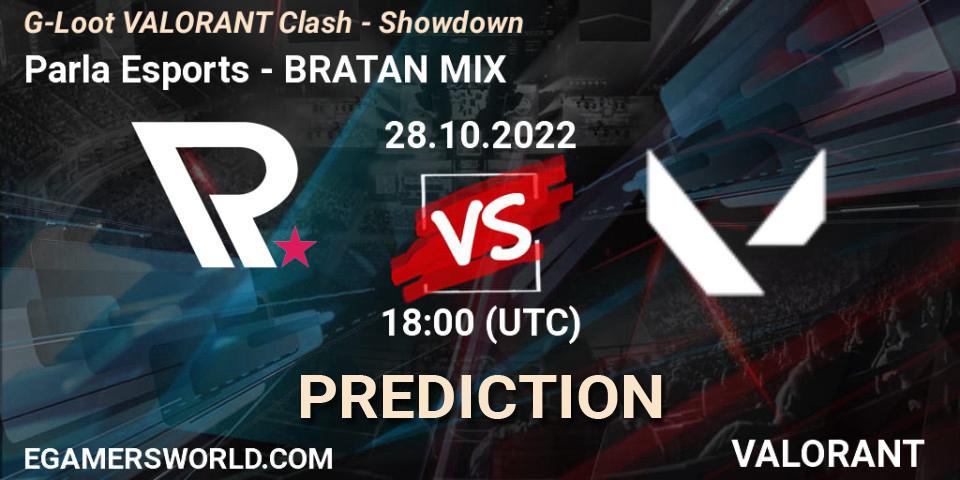Parla Esports vs BRATAN MIX: Match Prediction. 28.10.22, VALORANT, G-Loot VALORANT Clash - Showdown