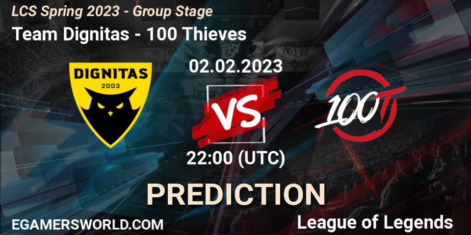Team Dignitas vs 100 Thieves: Match Prediction. 03.02.23, LoL, LCS Spring 2023 - Group Stage