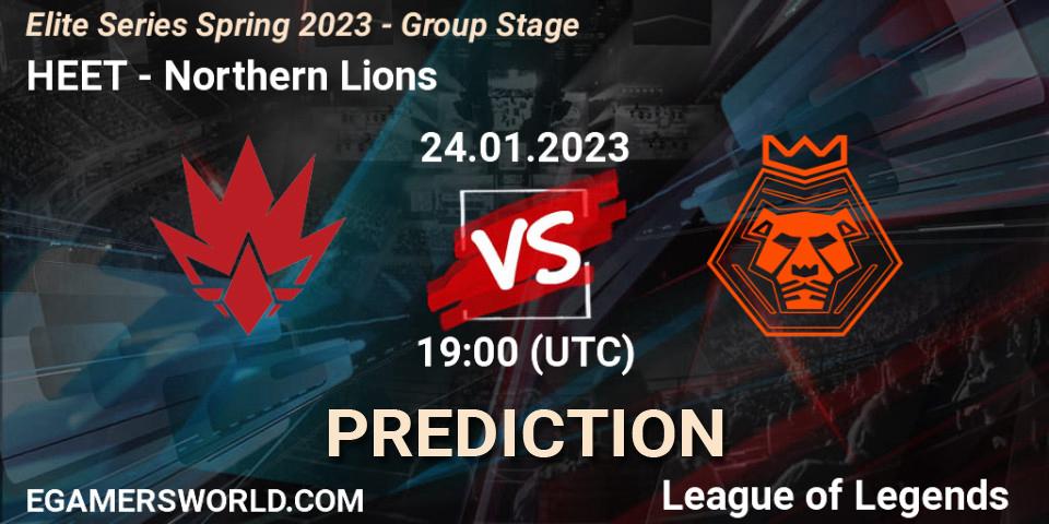 HEET vs Northern Lions: Match Prediction. 24.01.2023 at 19:00, LoL, Elite Series Spring 2023 - Group Stage