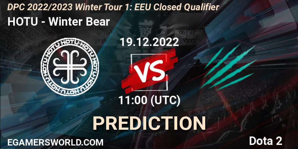 HOTU vs Winter Bear: Match Prediction. 19.12.2022 at 10:09, Dota 2, DPC 2022/2023 Winter Tour 1: EEU Closed Qualifier