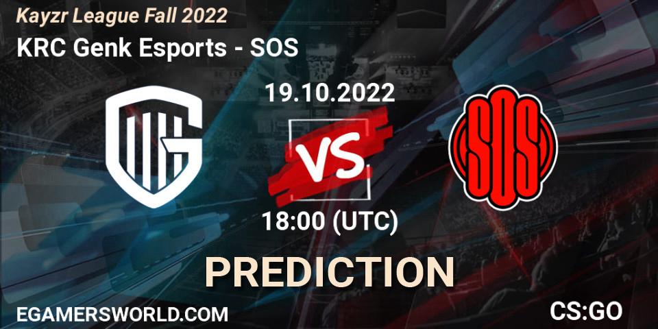KRC Genk Esports vs SOS: Match Prediction. 19.10.2022 at 18:00, Counter-Strike (CS2), Kayzr League Fall 2022