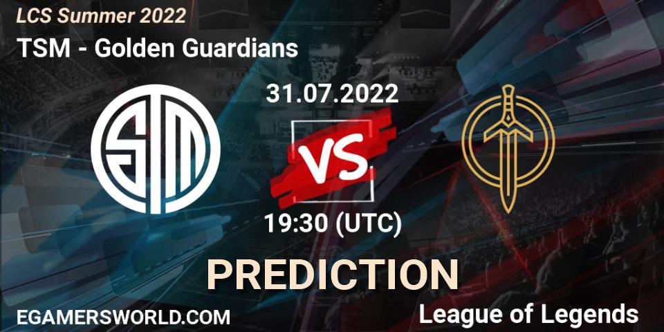 TSM vs Golden Guardians: Match Prediction. 31.07.22, LoL, LCS Summer 2022