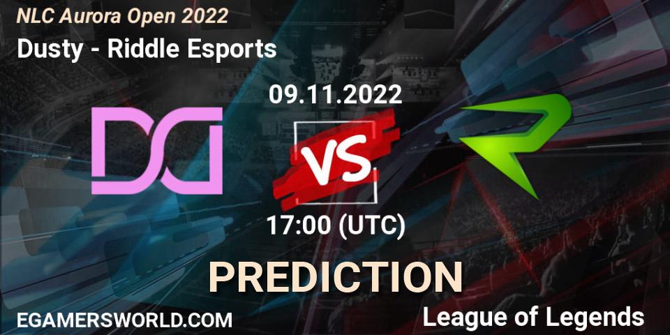 Dusty vs Riddle Esports: Match Prediction. 09.11.2022 at 17:00, LoL, NLC Aurora Open 2022