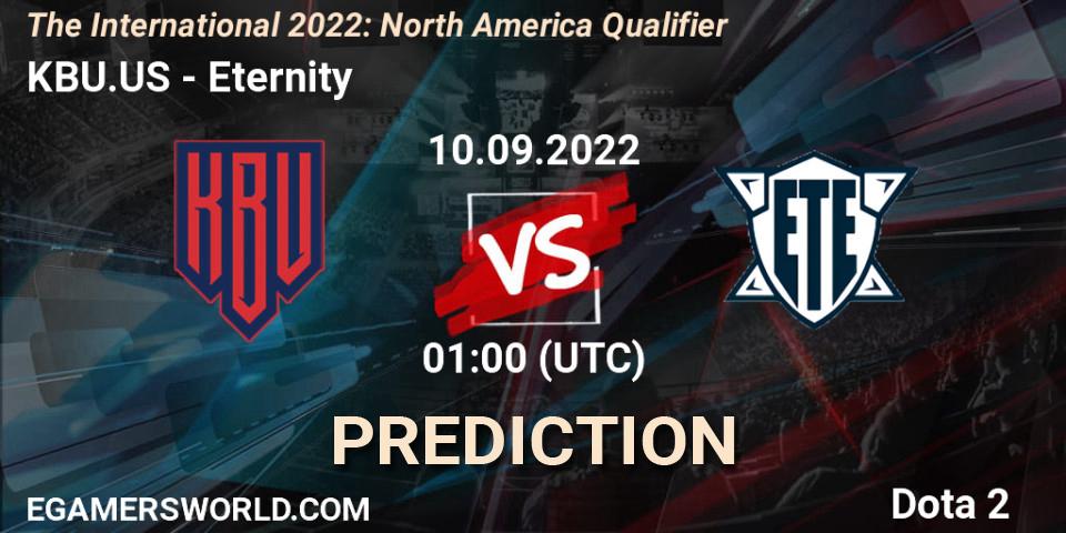 KBU.US vs Eternity: Match Prediction. 09.09.2022 at 22:12, Dota 2, The International 2022: North America Qualifier