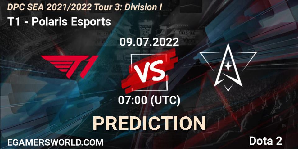 T1 vs Polaris Esports: Match Prediction. 09.07.2022 at 07:01, Dota 2, DPC SEA 2021/2022 Tour 3: Division I