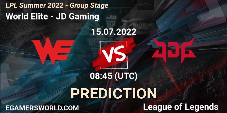World Elite vs JD Gaming: Match Prediction. 15.07.22, LoL, LPL Summer 2022 - Group Stage