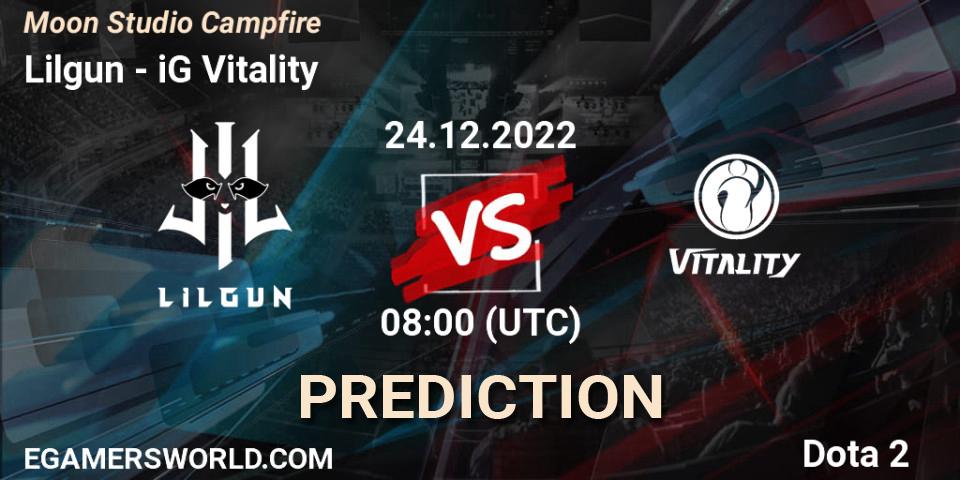 Lilgun vs iG Vitality: Match Prediction. 24.12.2022 at 08:19, Dota 2, Moon Studio Campfire