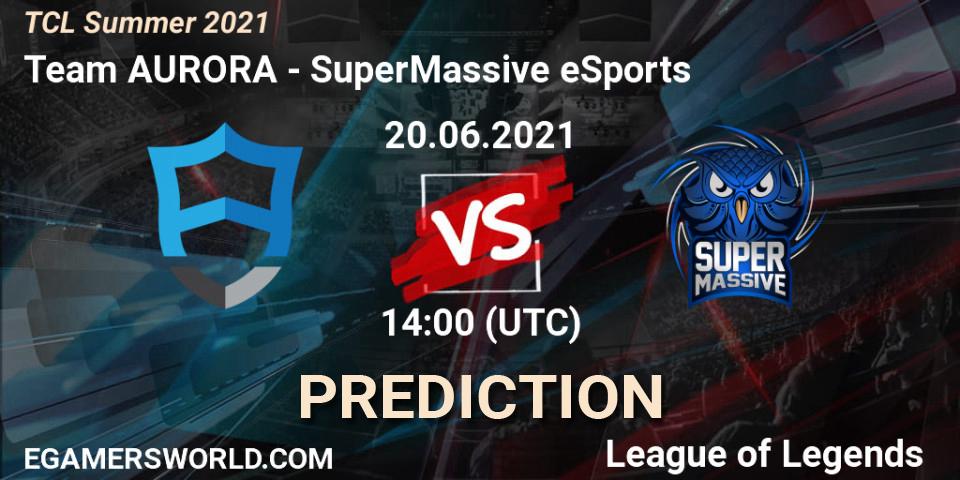 Team AURORA vs SuperMassive eSports: Match Prediction. 20.06.2021 at 14:00, LoL, TCL Summer 2021