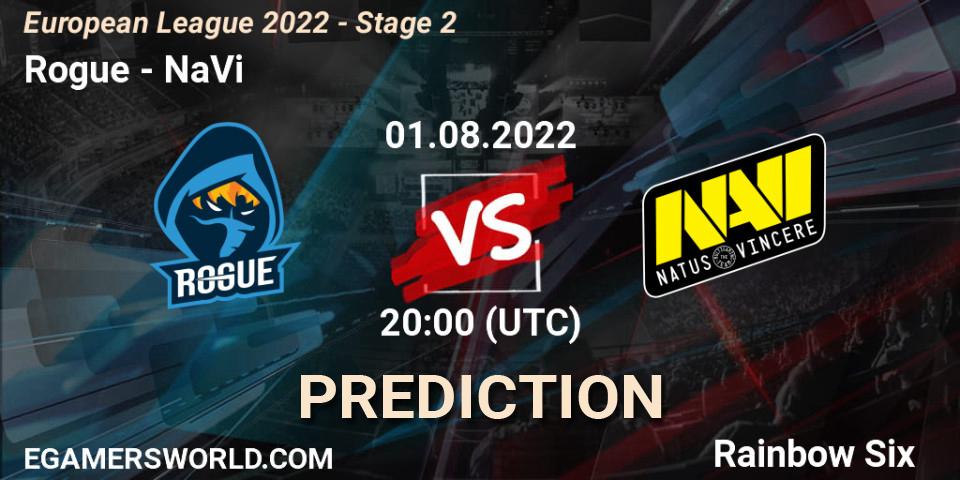Rogue vs NaVi: Match Prediction. 01.08.22, Rainbow Six, European League 2022 - Stage 2