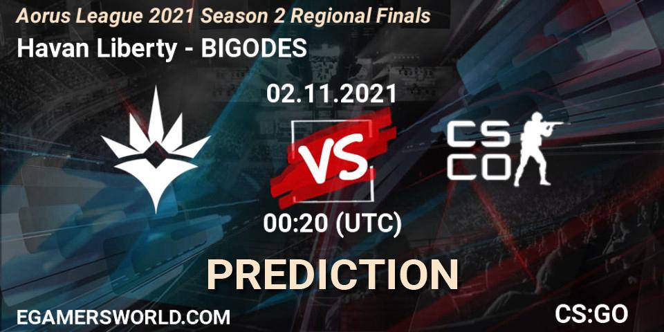 Havan Liberty vs BIGODES: Match Prediction. 02.11.2021 at 00:10, Counter-Strike (CS2), Aorus League 2021 Season 2 Regional Finals