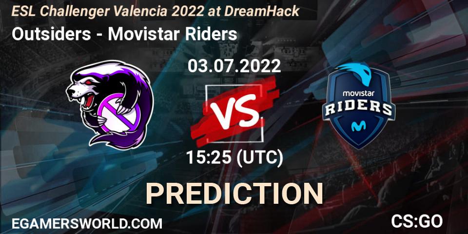 Outsiders vs Movistar Riders: Match Prediction. 03.07.22, CS2 (CS:GO), ESL Challenger Valencia 2022 at DreamHack