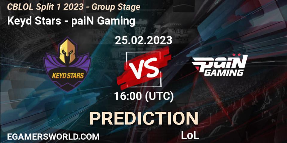 Keyd Stars vs paiN Gaming: Match Prediction. 25.02.23, LoL, CBLOL Split 1 2023 - Group Stage
