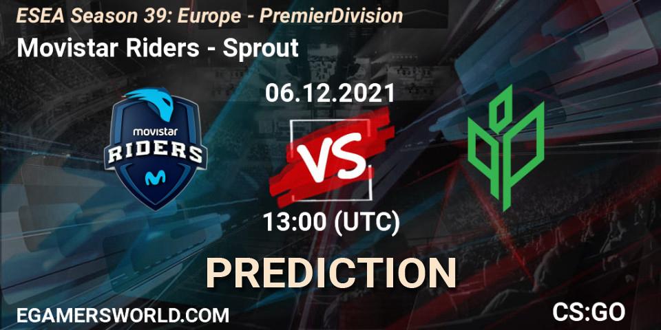 Movistar Riders vs Sprout: Match Prediction. 06.12.2021 at 17:00, Counter-Strike (CS2), ESEA Season 39: Europe - Premier Division
