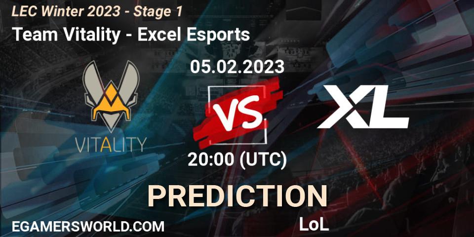 Team Vitality vs Excel Esports: Match Prediction. 06.02.23, LoL, LEC Winter 2023 - Stage 1