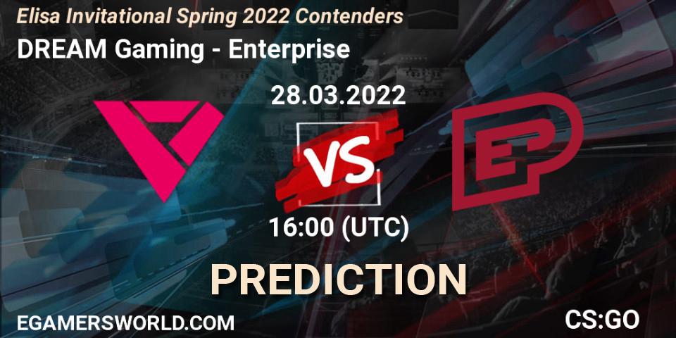 DREAM Gaming vs Enterprise: Match Prediction. 28.03.2022 at 16:30, Counter-Strike (CS2), Elisa Invitational Spring 2022 Contenders