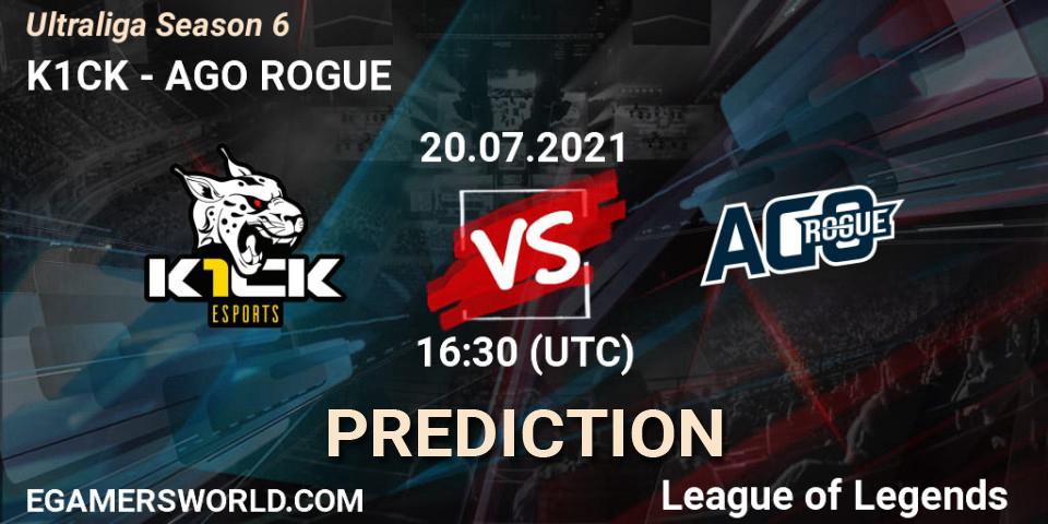 K1CK vs AGO ROGUE: Match Prediction. 20.07.21, LoL, Ultraliga Season 6