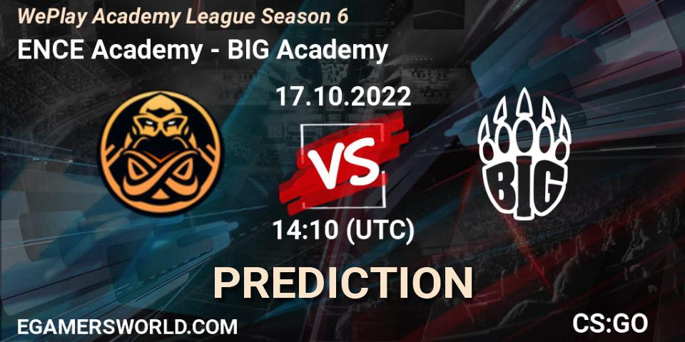 ENCE Academy vs BIG Academy: Match Prediction. 17.10.22, CS2 (CS:GO), WePlay Academy League Season 6