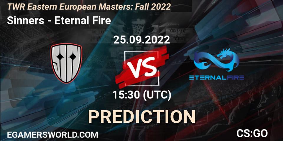 Sinners vs Eternal Fire: Match Prediction. 25.09.22, CS2 (CS:GO), TWR Eastern European Masters: Fall 2022