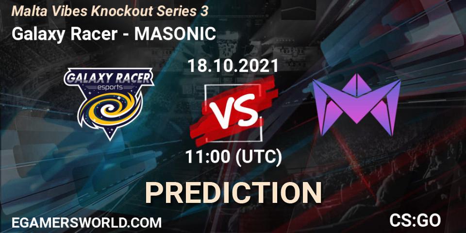 Galaxy Racer vs MASONIC: Match Prediction. 18.10.2021 at 11:00, Counter-Strike (CS2), Malta Vibes Knockout Series 3