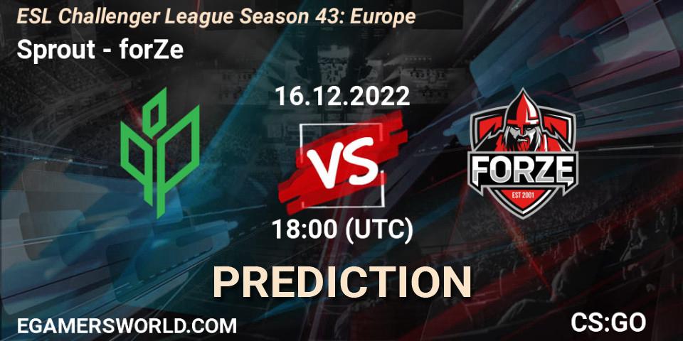 Sprout vs forZe: Match Prediction. 16.12.22, CS2 (CS:GO), ESL Challenger League Season 43: Europe