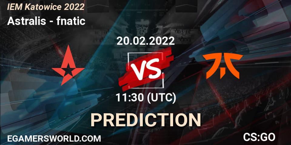 Astralis vs fnatic: Match Prediction. 20.02.22, CS2 (CS:GO), IEM Katowice 2022