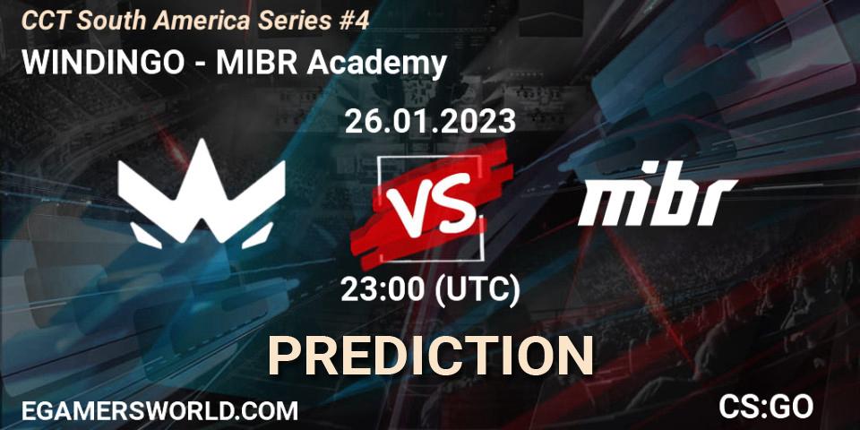 WINDINGO vs MIBR Academy: Match Prediction. 26.01.2023 at 23:00, Counter-Strike (CS2), CCT South America Series #4