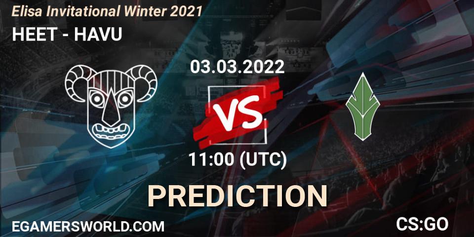 HEET vs HAVU: Match Prediction. 03.03.2022 at 11:00, Counter-Strike (CS2), Elisa Invitational Winter 2021