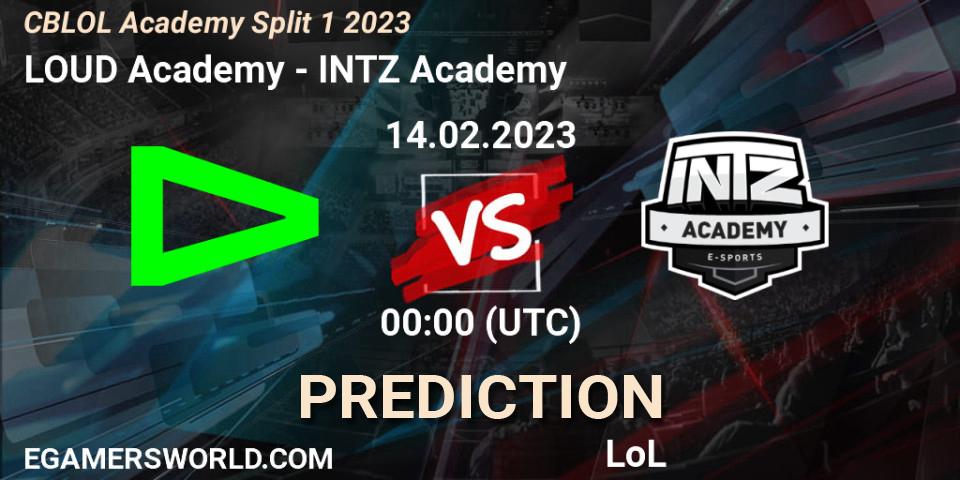 LOUD Academy vs INTZ Academy: Match Prediction. 14.02.2023 at 00:00, LoL, CBLOL Academy Split 1 2023