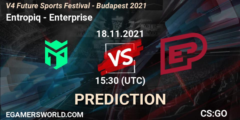 Entropiq vs Enterprise: Match Prediction. 18.11.2021 at 15:30, Counter-Strike (CS2), V4 Future Sports Festival - Budapest 2021