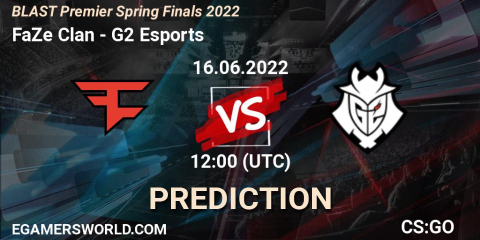 FaZe Clan vs G2 Esports: Match Prediction. 16.06.2022 at 12:15, Counter-Strike (CS2), BLAST Premier Spring Finals 2022 