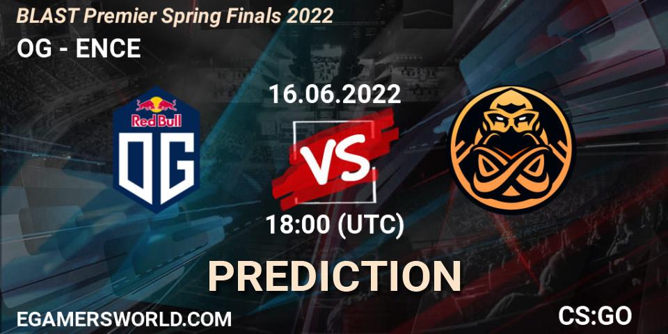 OG vs ENCE: Match Prediction. 16.06.2022 at 18:05, Counter-Strike (CS2), BLAST Premier Spring Finals 2022 
