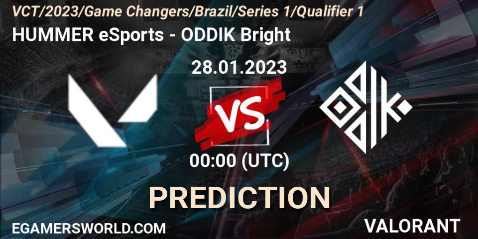 HUMMER Esports vs ODDIK Bright: Match Prediction. 28.01.23, VALORANT, VCT 2023: Game Changers Brazil Series 1 - Qualifier 1
