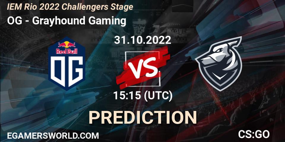 OG vs Grayhound Gaming: Match Prediction. 31.10.22, CS2 (CS:GO), IEM Rio 2022 Challengers Stage