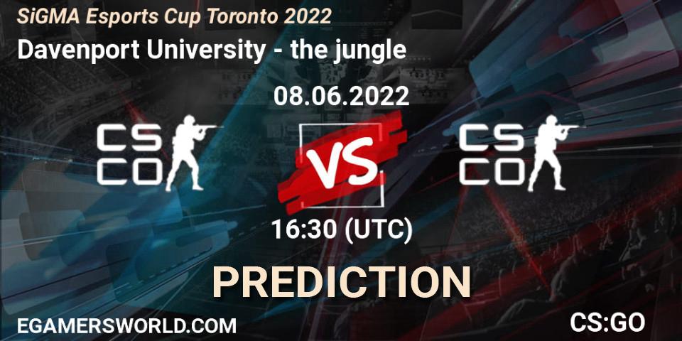 Davenport University vs the jungle: Match Prediction. 08.06.2022 at 16:30, Counter-Strike (CS2), SiGMA Esports Cup Toronto 2022